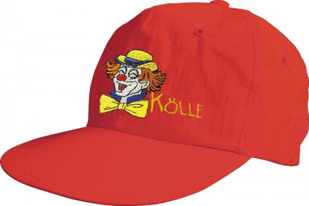 Baseballcap mit Einstickung - Clown Kölle - 52103 rot