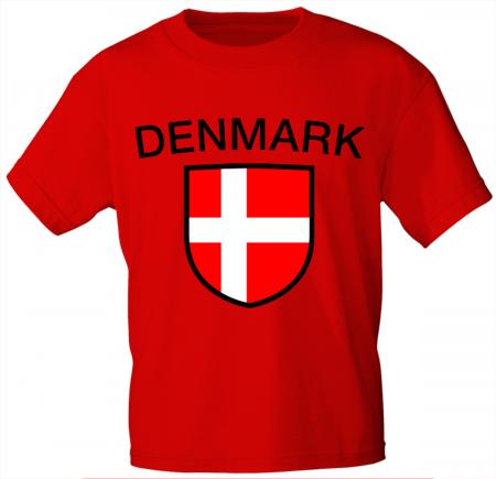 Kinder T-Shirt mit Print - Dänemark - 76039 rot - Gr. 152/164