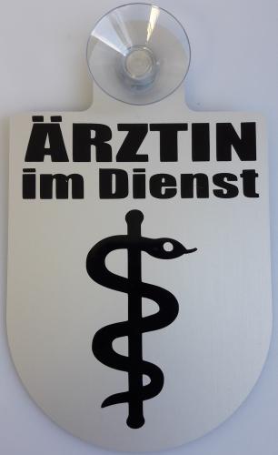 Einsatzschild Windschutzscheibe incl. Saugnapf - Ärztin im Einsatz (Aesculap Stab) - 301326/2