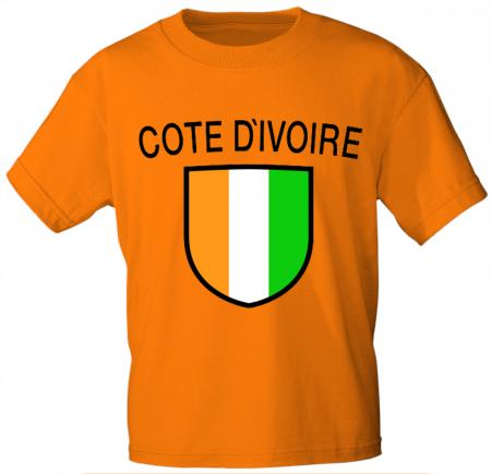 Kinder T-Shirt mit Print - Elfenbeinküste - 73046 orange Gr. 68-164