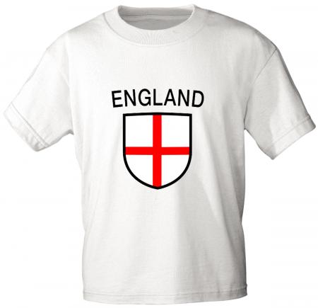 Kinder T-Shirt mit Print - England - 76189 - weiß 122/128