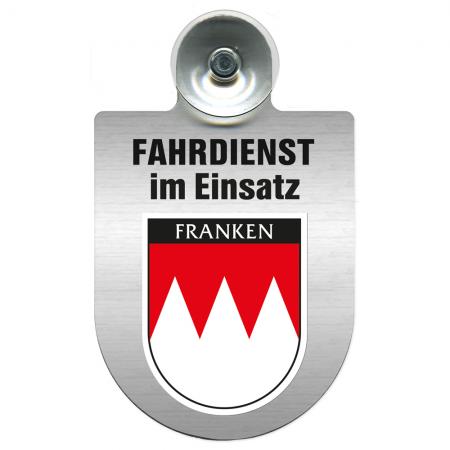 Einsatzschild Windschutzscheibe incl. Saugnapf - Fahrdienst im Einsatz - 309458 - incl. Regionen nach Wahl