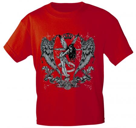 T-Shirt mit Print - Fee - 10898 - ersch. Farben zur Wahl - Gr. S-2XL rot / S