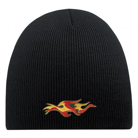 Beanie Mütze Flamme 55604 Schwarz