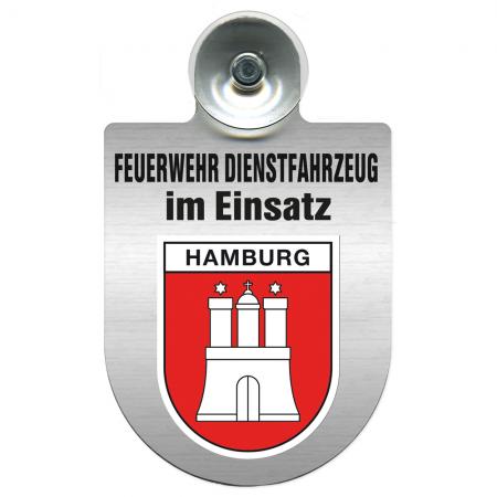 Einsatzschild Windschutzscheibe incl. Saugnapf - Feuerwehr Dienstfahrzeug im Einsatz - 393801 - incl. Regionen nach Wahl Region Hamburg
