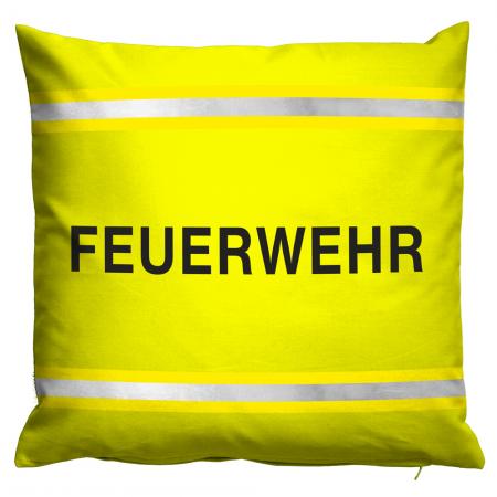 Kissen gefüllt mit refelktierenden Streifen, Aufdruck Feuerwehr  ca. 40 x 40 cm  in 2 Farben  11635