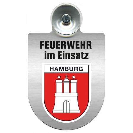 Einsatzschild Windschutzscheibe incl. Saugnapf - Feuerwehr im Einsatz - 309355 - Region Hamburg