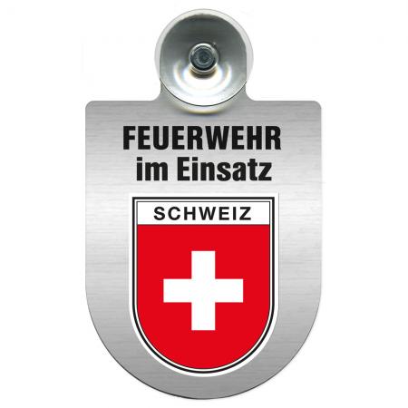 Einsatzschild Windschutzscheibe incl. Saugnapf - Feuerwehr im Einsatz - 309355 - Region Schweiz