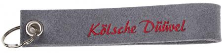Filzanhänger mit Stick - Kölsche Düüvel - Gr. ca. 17x3cm 14218 grau