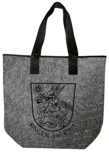 Filztasche mit Einstickung Wappen - BINGEN am RHEIN - 26174 - Shopper Tasche Umhängetasche Bag