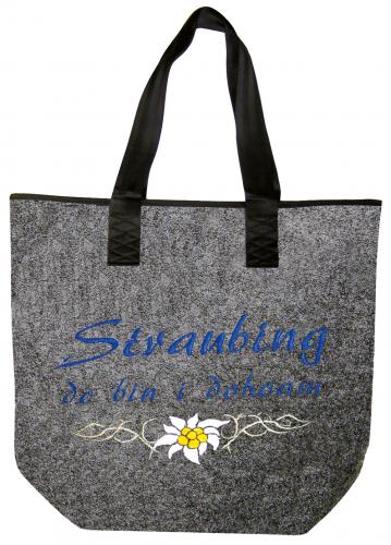 Filztasche mit Einstickung - STRAUBING - 26157 - Umhängetasche Shopper Bag