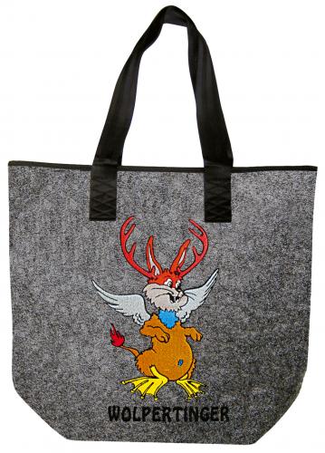 Filztasche mit Einstickung - WOLPERTINGER - Shopper Bag Umhängetasche Tasche - 26113