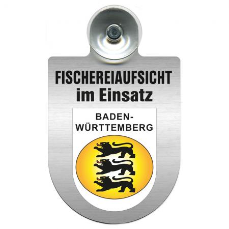 Einsatzschild Windschutzscheibe incl. Saugnapf - Fischereiaufsicht im Einsatz - 309371-1- Region Baden-Württemberg