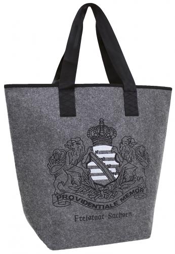 Edle Filztasche mit großflächigem Stickmotiv - FREISTAAT SACHSEN - 26027 - Shopper Bag