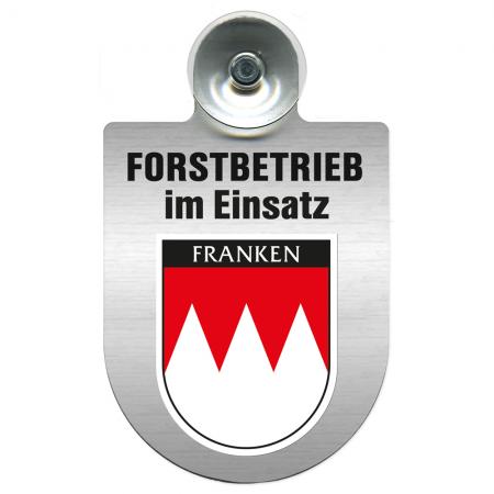 Einsatzschild Windschutzscheibe incl. Saugnapf - Forstbetrieb im Einsatz - 309374-18 - Region Franken