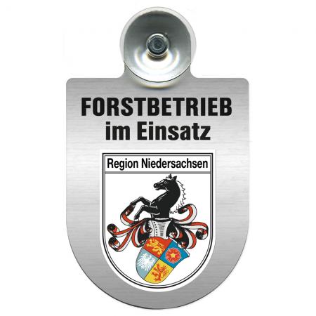 Einsatzschild Windschutzscheibe incl. Saugnapf - Forstbetrieb im Einsatz - 309374-incl. Regionen nach Wahl