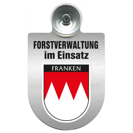 Einsatzschild für Windschutzscheibe incl. Saugnapf - Forstverwaltung im Einsatz - 309732-18 Region Franken