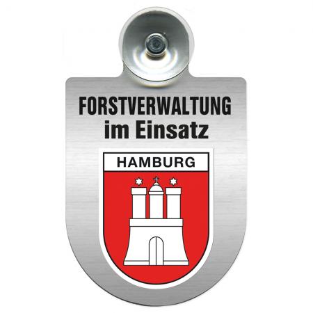 Einsatzschild für Windschutzscheibe incl. Saugnapf - Forstverwaltung im Einsatz - 309732-15 Region Hamburg