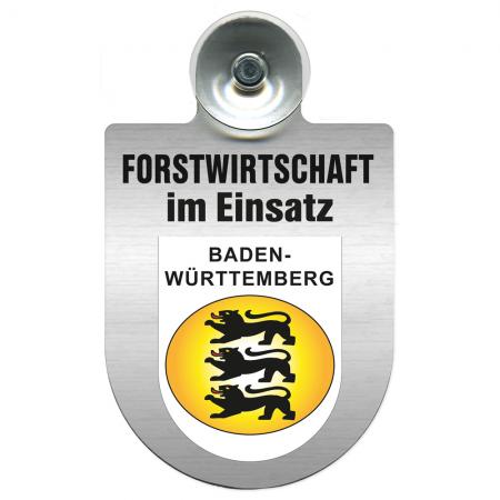 Einsatzschild Windschutzscheibe incl. Saugnapf - Forstwirtschaft im Einsatz - 309372-1 - Region Baden-Württemberg