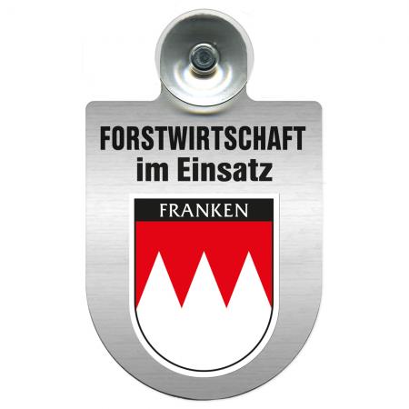 Einsatzschild Windschutzscheibe incl. Saugnapf - Forstwirtschaft im Einsatz - 309372-18 - Region Franken