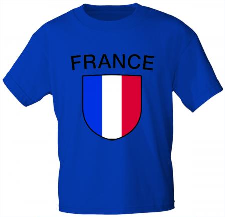 Kinder T-Shirt mit Print - Frankreich - 73051 - blau - Gr. 134/146