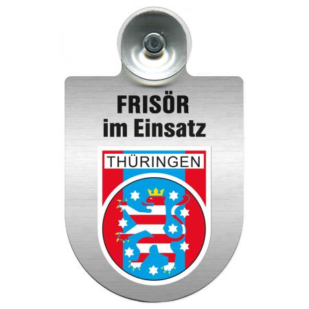 Einsatzschild mit Saugnapf - Frisör im Einsatz - incl. Regionenwappen nach Wahl 393815