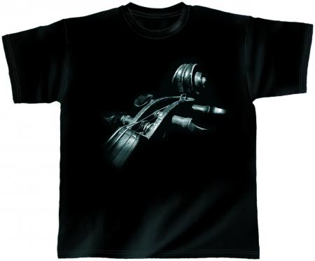 T-Shirt unisex mit Print - Moon Strings - von ROCK YOU MUSIC SHIRTS - 10377 schwarz - Gr. L