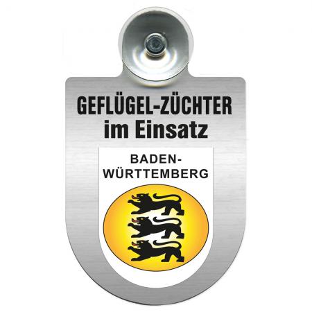 Einsatzschild Windschutzscheibe incl. Saugnapf - Geflügelzüchter im Einsatz - 309362-1 Region Baden-Württemberg