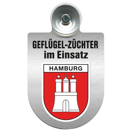 Einsatzschild Windschutzscheibe incl. Saugnapf - Geflügelzüchter im Einsatz - 309362-15 Region Hamburg