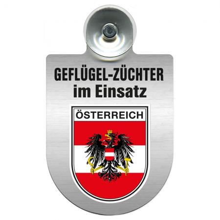 Einsatzschild Windschutzscheibe incl. Saugnapf - Geflügelzüchter im Einsatz - 309362-20 Region Österreich
