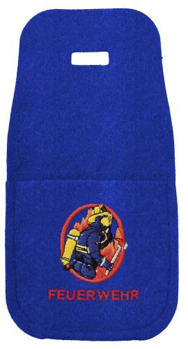 Handy-Ladetasche mit Einstickung - Feuerwehr - 39863 - blau - ca. 12,5 x 25 cm