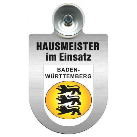 Einsatzschild Windschutzscheibe incl. Saugnapf - Hausmeister im Einsatz - 309393 - Region Baden-Württemberg