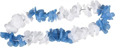 Hawaii- Kette blau- weiß,  90 cm lang - 30688
