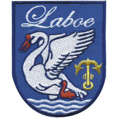 AUFNÄHER - Wappen Laboe - 00013 - Gr. ca. 7 x 8,5 cm - Patches Stick Applikation