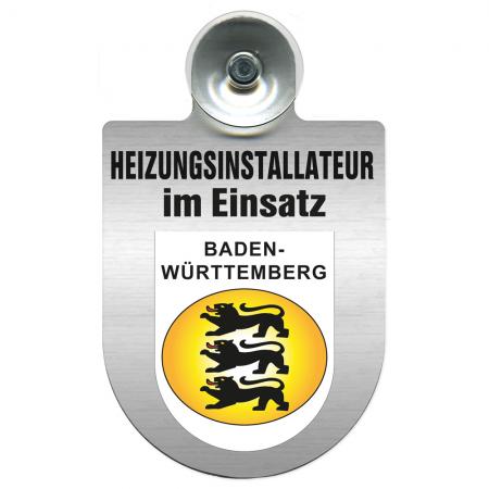 Einsatzschild Windschutzscheibe incl. Saugnapf - Heizungsinstallateur im Einsatz - 393817 - Region Baden-Württemberg