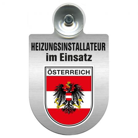 Einsatzschild Windschutzscheibe incl. Saugnapf - Heizungsinstallateur im Einsatz - 393817 - Region Österreich