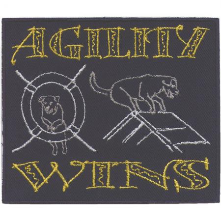AUFNÄHER Applikation Bügelbild - Agility Wins Huskey - Gr. ca. 10 x 9 cm - 04578