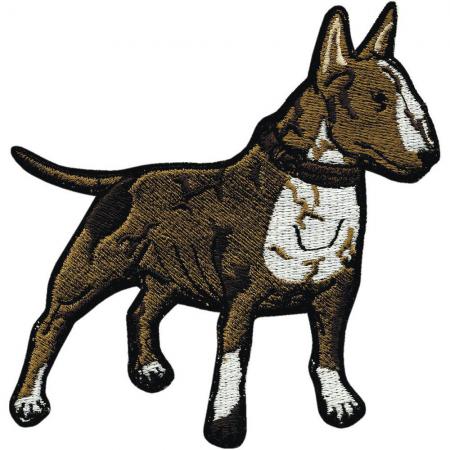 Aufnäher - Pitbull braun Hund - 04599 b - Gr. ca. 10,5 x 9,5 cm - Patches Stick Applikation