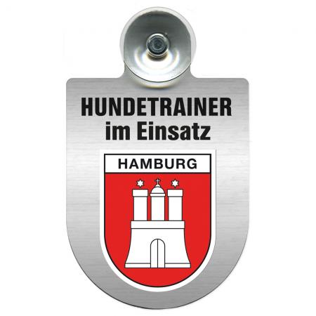 Einsatzschild Windschutzscheibe incl. Saugnapf - Hundetrainer im Einsatz - 309379 - incl. Regionen nach Wahl
