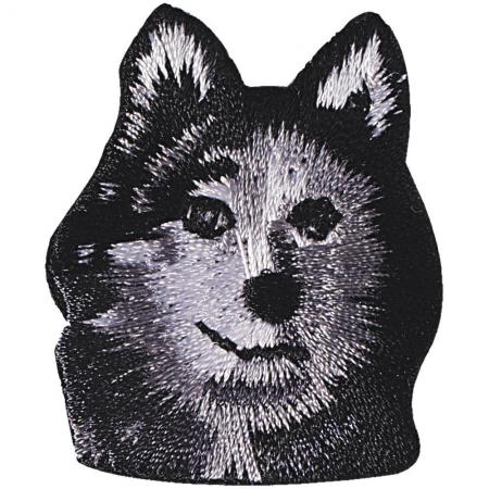 Aufnäher - Husky Kopf - 02118 - Gr. ca. 3 x 2 cm - Patches Stick Apllikation