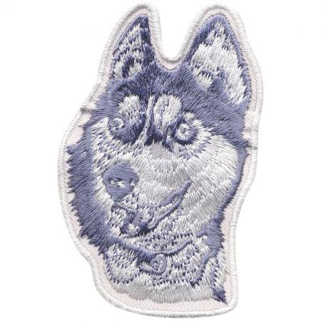 Aufnäher - Husky Kopf - 04398 - Gr. ca. 5 x 8 cm - Patches Stick Applikation