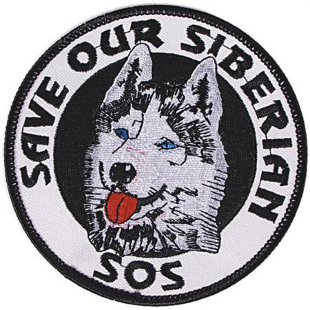 Aufnäher rund Ø 10 cm - Husky - 04520 - patches Stick Applikation