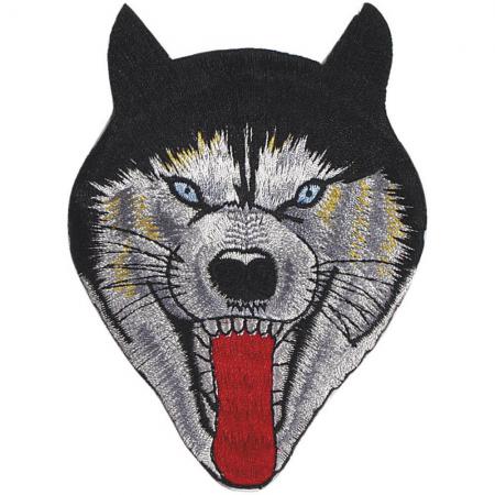 Aufnäher - Husky Kopf - 04756 - Gr. ca. 10 x 8 cm - Patches Stick Applikation