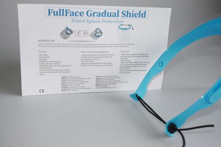 Klarsicht Gesichtschutz Gesichtsvisier aus Kunststoff mit Aufdruck - Preussen blau
