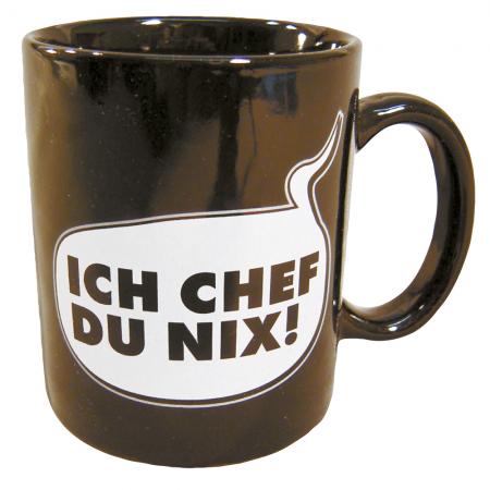 Tasse mit Print ich Chef du nix schwarz 57134