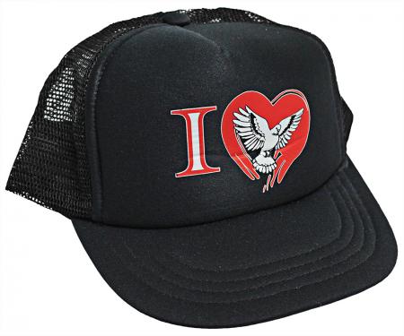 Baseballcap mit Einstickung - I love Tauben Herz - TB672 schwarz