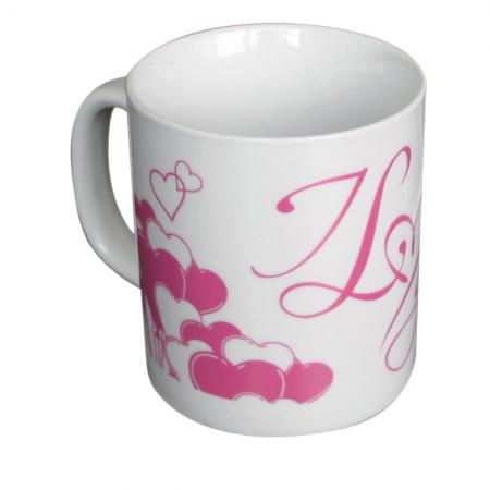 Keramiktasse mit Aufdruck I love you 57575