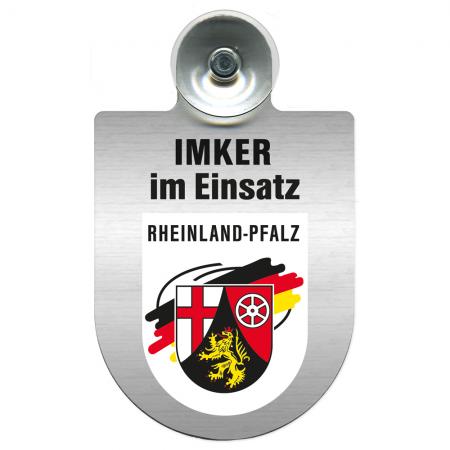 Einsatzschild mit Saugnapf - Imker im Einsatz  309382 incl. Regionenwappen nach Wahl