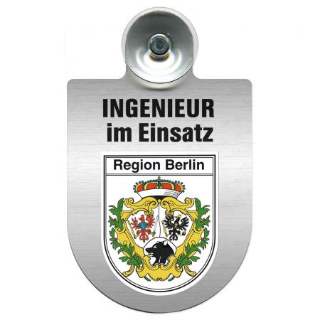 Einsatzschild Windschutzscheibe incl. Saugnapf - Ingenieur im Einsatz - 309743 Region Berlin