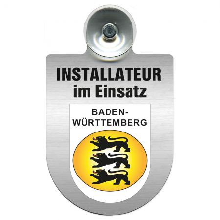 Einsatzschild Windschutzscheibe incl. Saugnapf - Installateur im Einsatz - 309727 - Region Baden-Württemberg